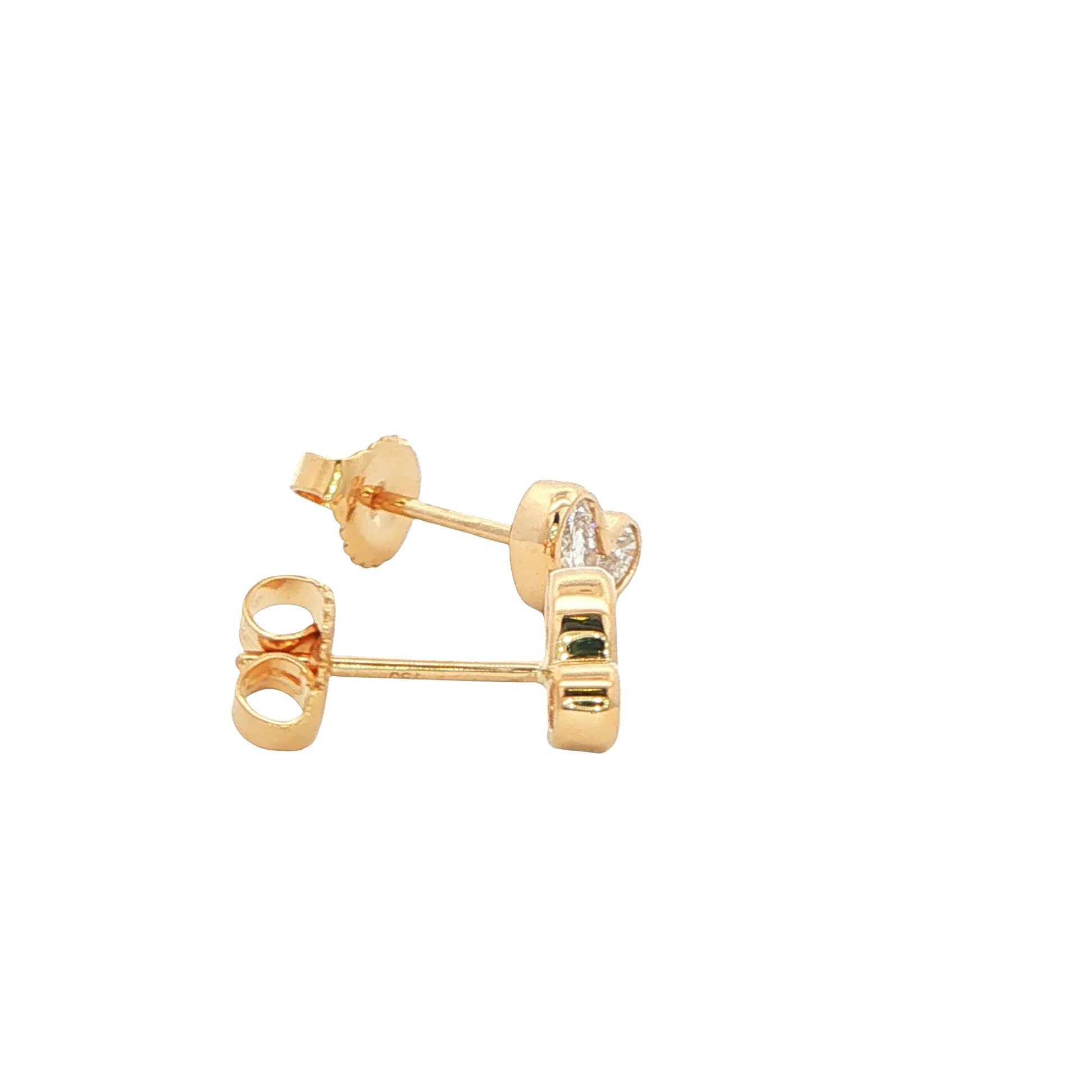Yellow Gold Oval and Pear Diamond 2 Stone Earrings Gardiner Brothers