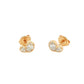 Yellow Gold Oval and Pear Diamond 2 Stone Earrings Gardiner Brothers