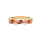 Pear Shaped Ruby and Diamond Vintage Style Eternity Ring