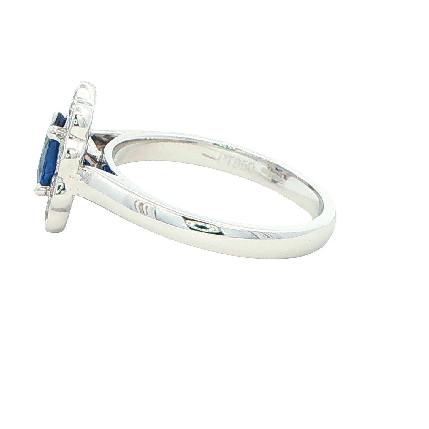 Oval shaped Sapphire and Diamond Cluster Style Ring