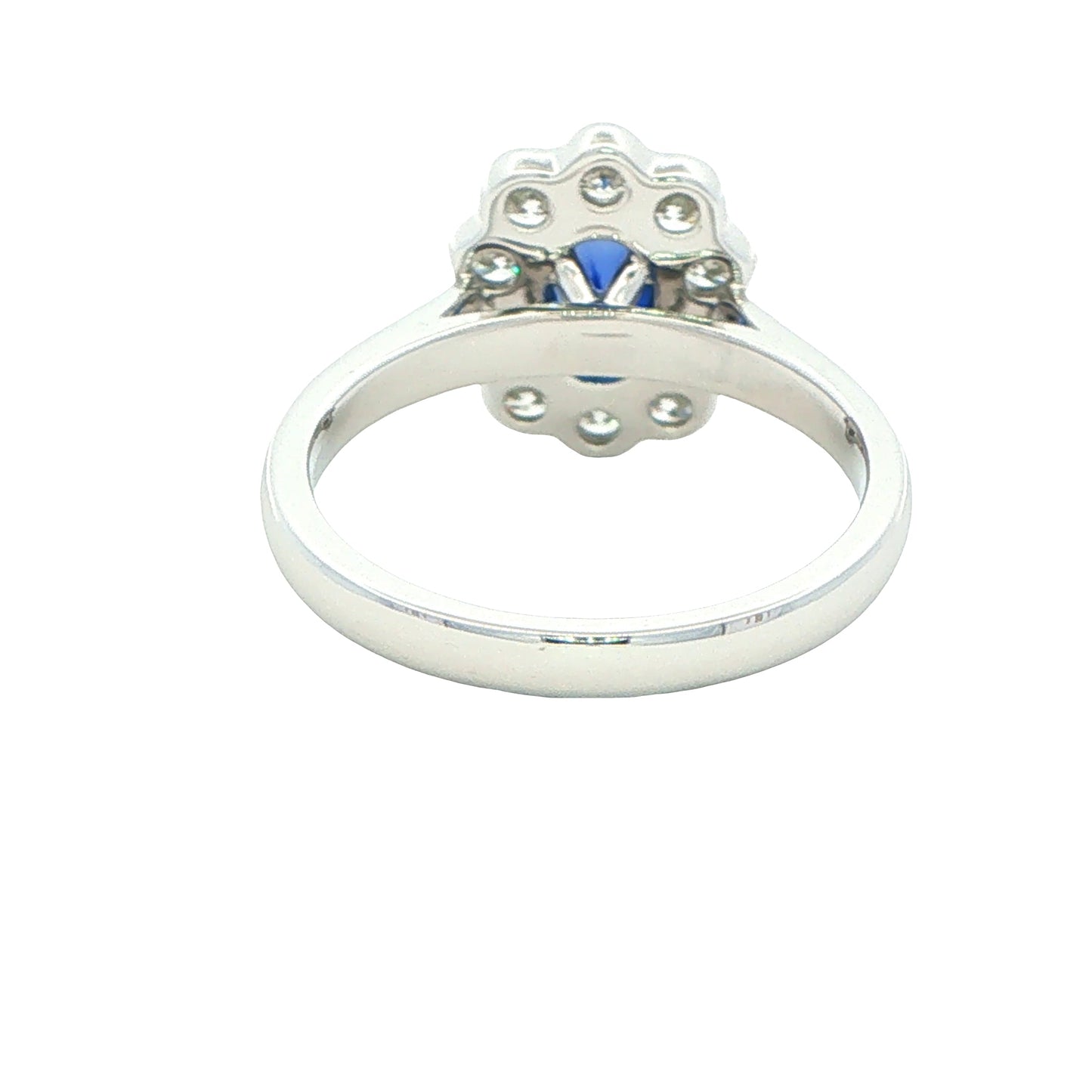 Oval shaped Sapphire and Diamond Cluster Style Ring Gardiner Brothers
