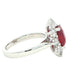 Octagonal shaped ruby and round brilliant cut diamond cluster ring Gardiner Brothers