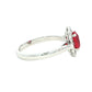 Oval Ruby and Diamond Fancy Style Cluster Ring