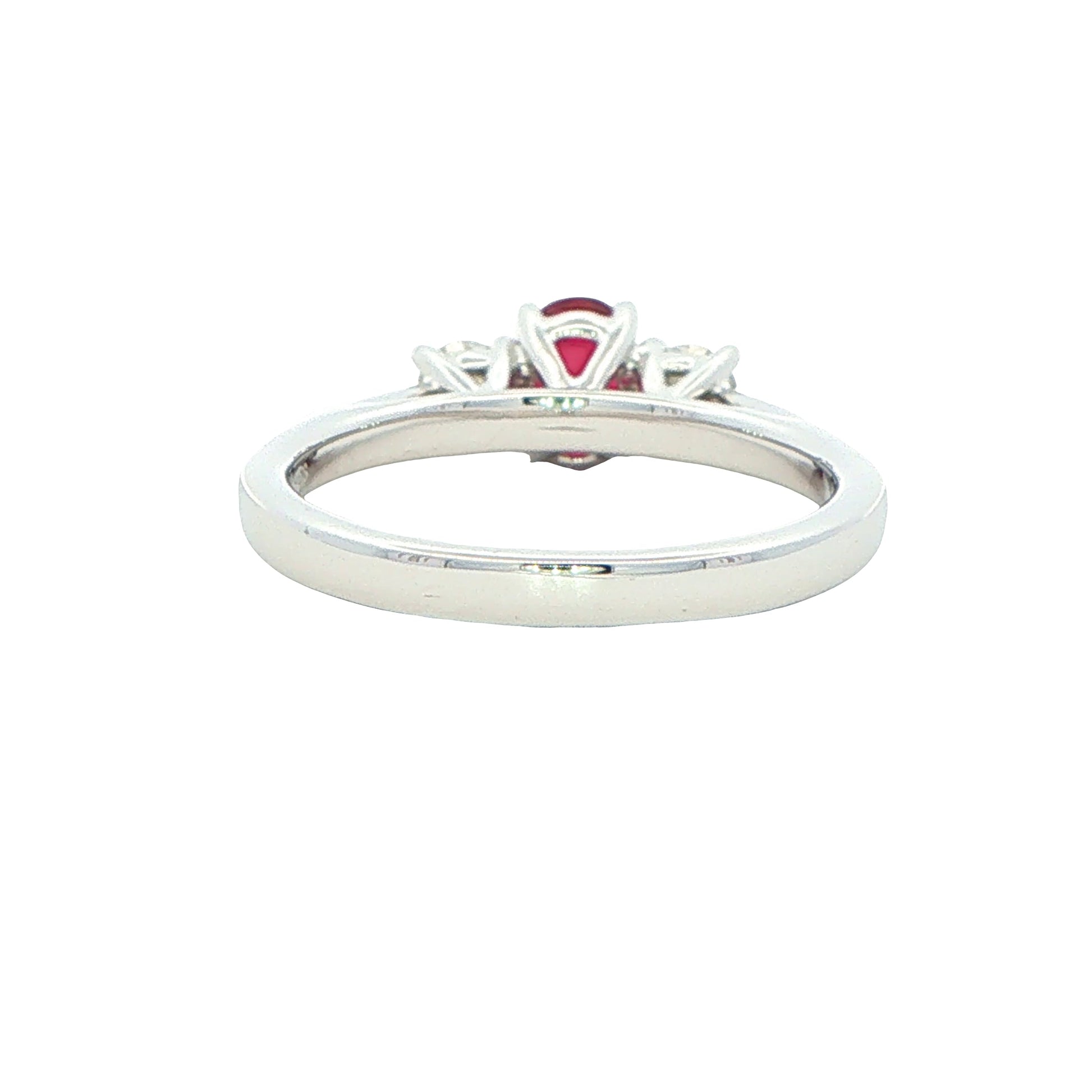 RUBY AND Round Brilliant Cut DIAMOND 3 STONE RING Gardiner Brothers