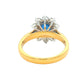 SAPPHIRE AND ROUND BRILLIANT CUT DIAMOND CLUSTER STYLE RING