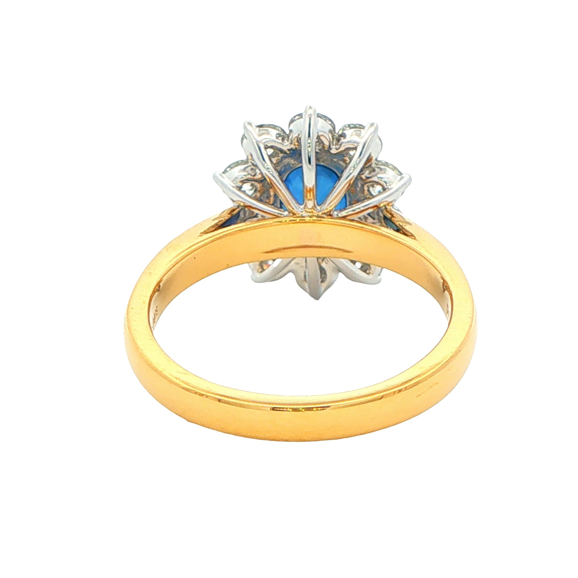 SAPPHIRE AND ROUND BRILLIANT CUT DIAMOND CLUSTER STYLE RING Gardiner Brothers