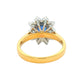 Octagonal Sapphire and round brilliant cut diamond cluster ring
