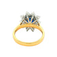 Octagonal Sapphire and round Brilliant Cut Diamond Cluster Style Ring Gardiner Brothers