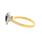 Pear Shaped Sapphire and Diamond Halo Style Ring
