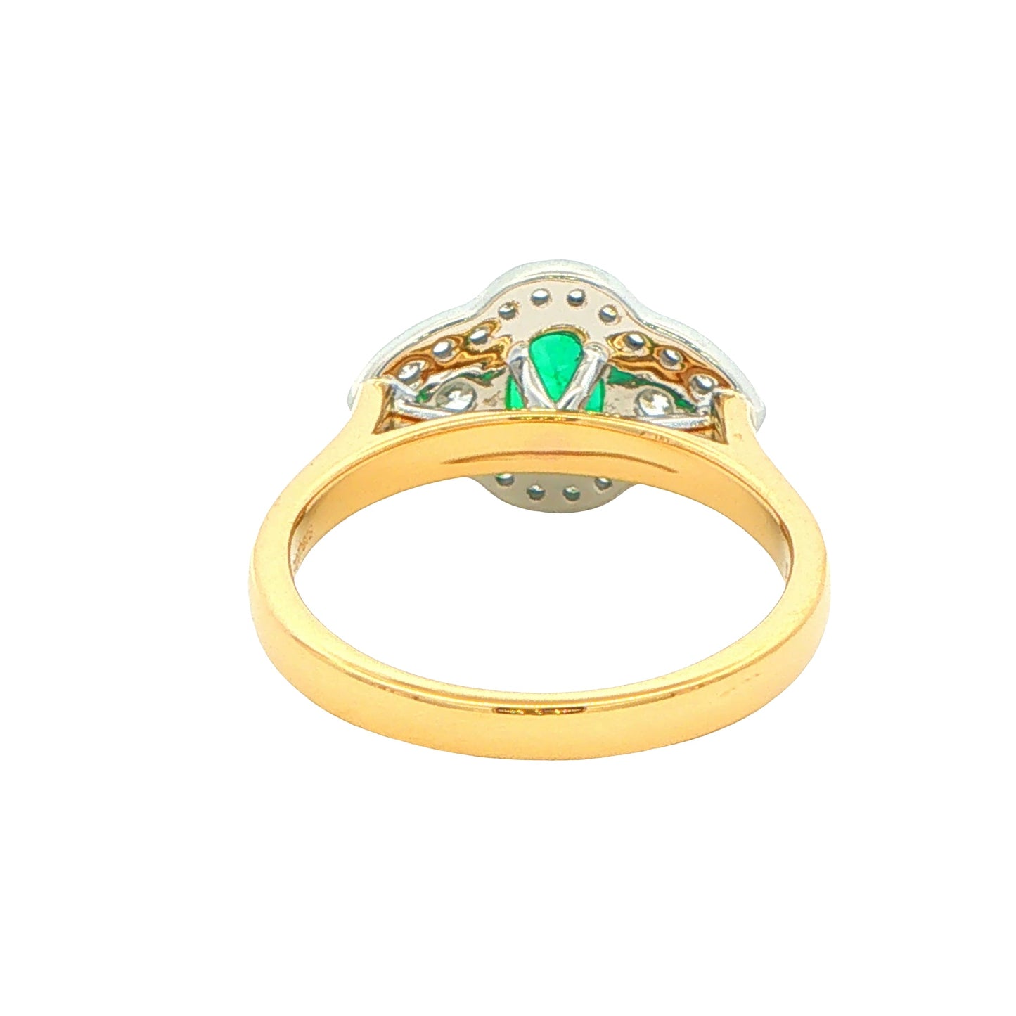 Emerald and Diamond Vintage Style Cluster Ring