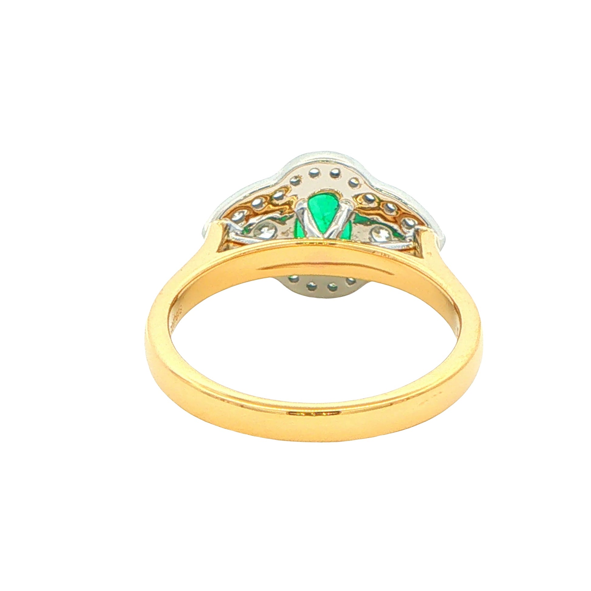 Emerald and Diamond Vintage Style Cluster Ring Gardiner Brothers