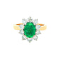 Oval Emerald AND ROUND BRILLIANT CUT DIAMOND CLUSTER STYLE RING