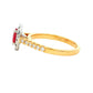 Oval Shaped Ruby and Round Brilliant Cut Diamond Halo Ring