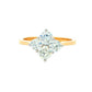 Yellow Gold Round Brilliant Cut Diamond 4 Stone Cluster Style Ring - 1.31cts