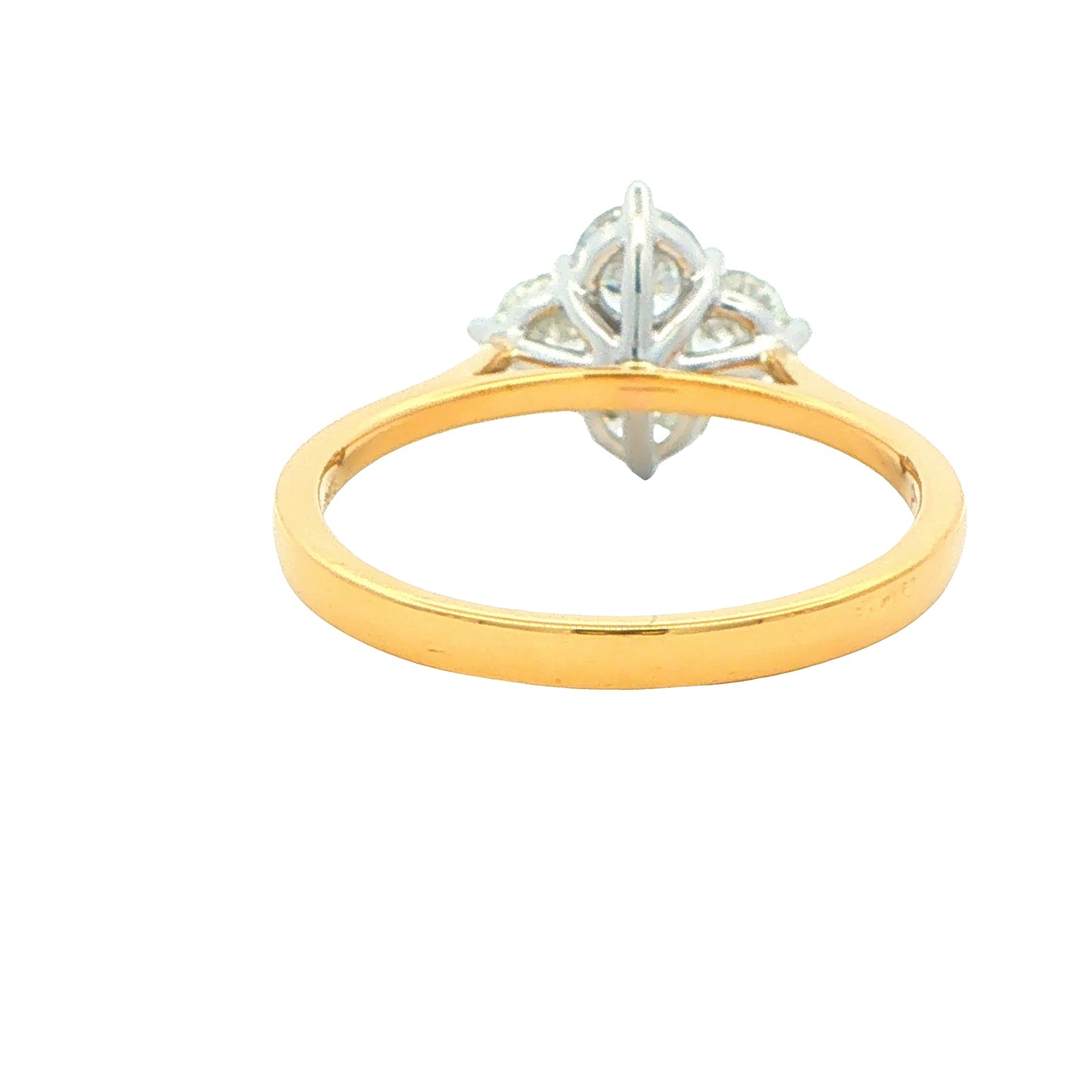 Yellow Gold Round Brilliant Cut Diamond 4 Stone Cluster Style Ring - 1.31cts