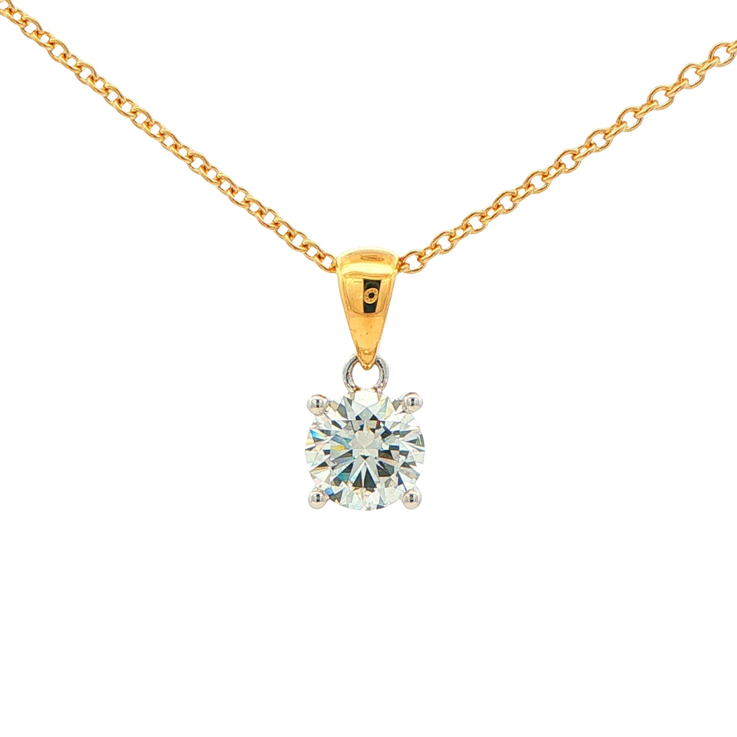 Lab Grown round brilliant cut diamond pendant - 1.00cts