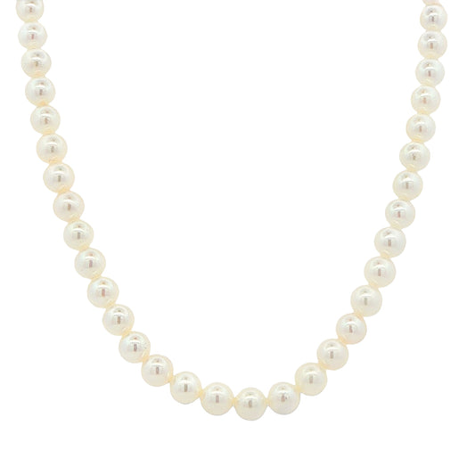 White Gold Akoya String of Pearls : 6-6.5mm Gardiner Brothers