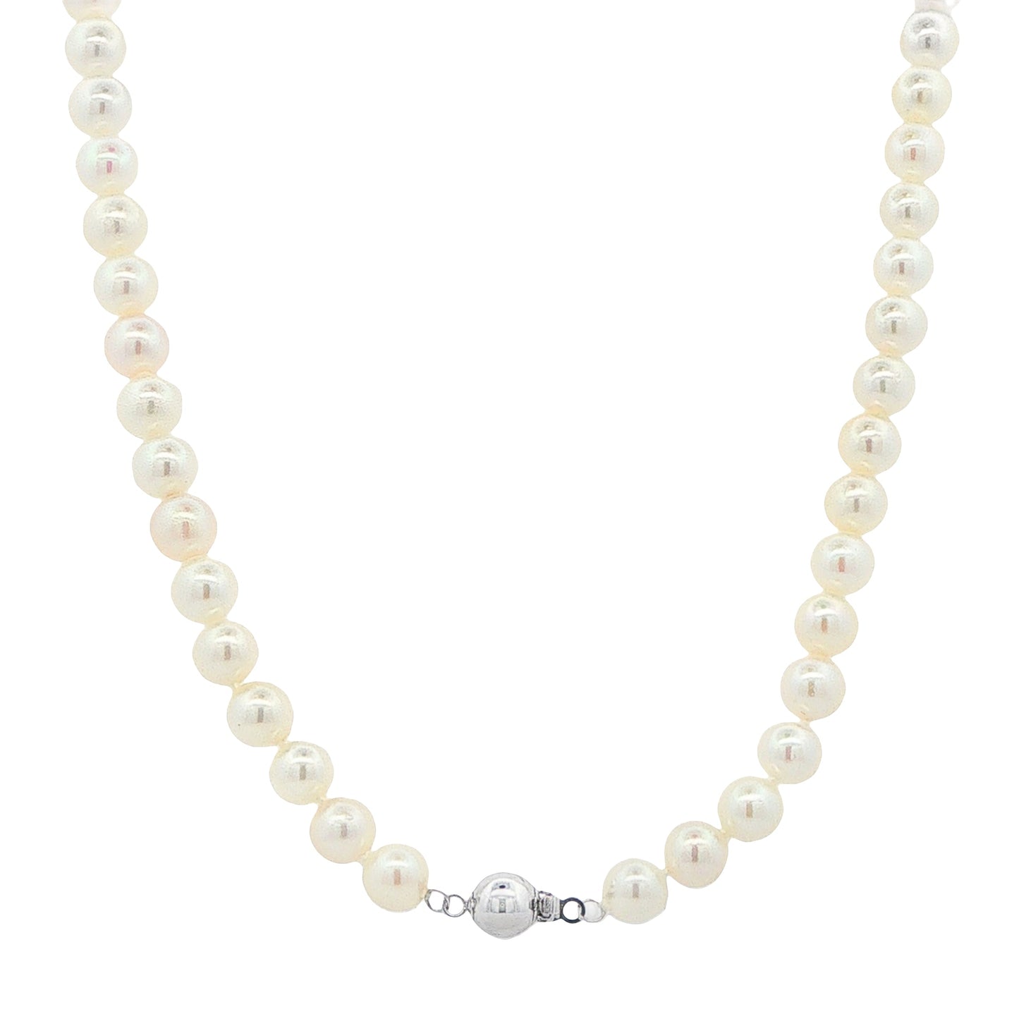 White Gold Akoya String of Pearls : 6-6.5mm