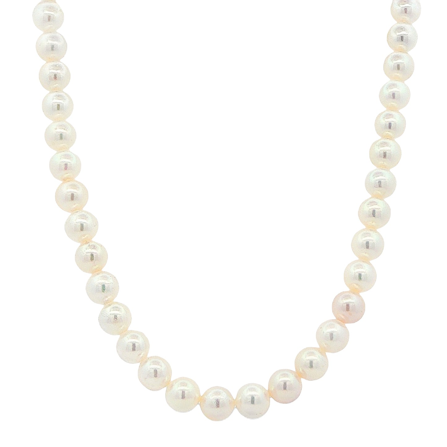 Yellow Gold Akoya String of Pearls : 7-7.5mm