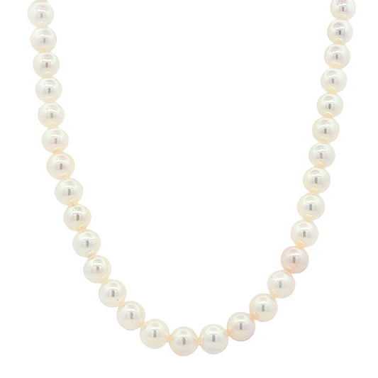 White Gold Akoya String of Pearls : 7-7.5mm Gardiner Brothers