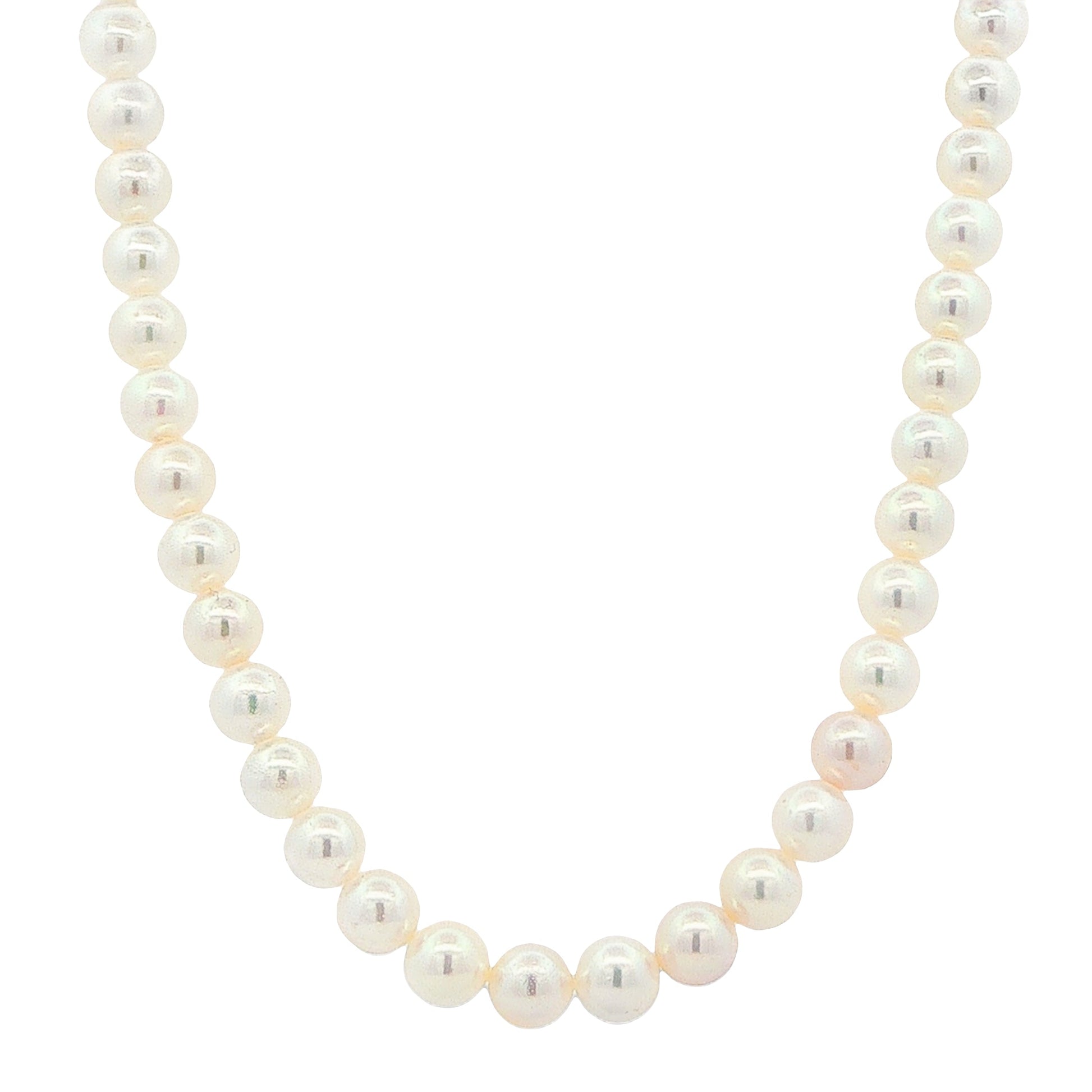 Yellow Gold Akoya String of Pearls : 7-7.5mm Gardiner Brothers