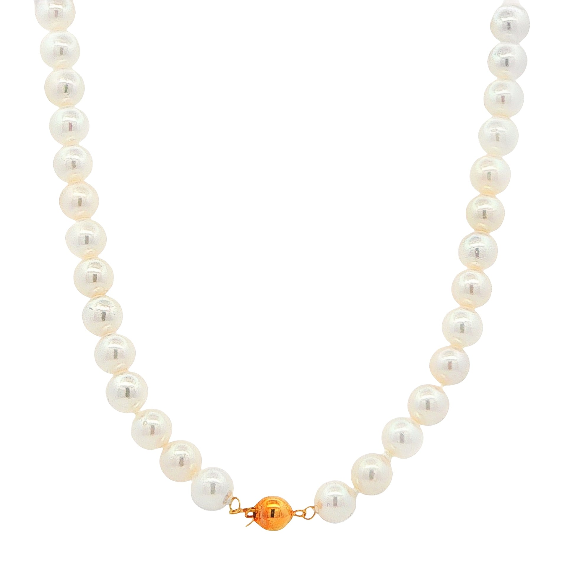 Yellow Gold Akoya String of Pearls : 7-7.5mm Gardiner Brothers
