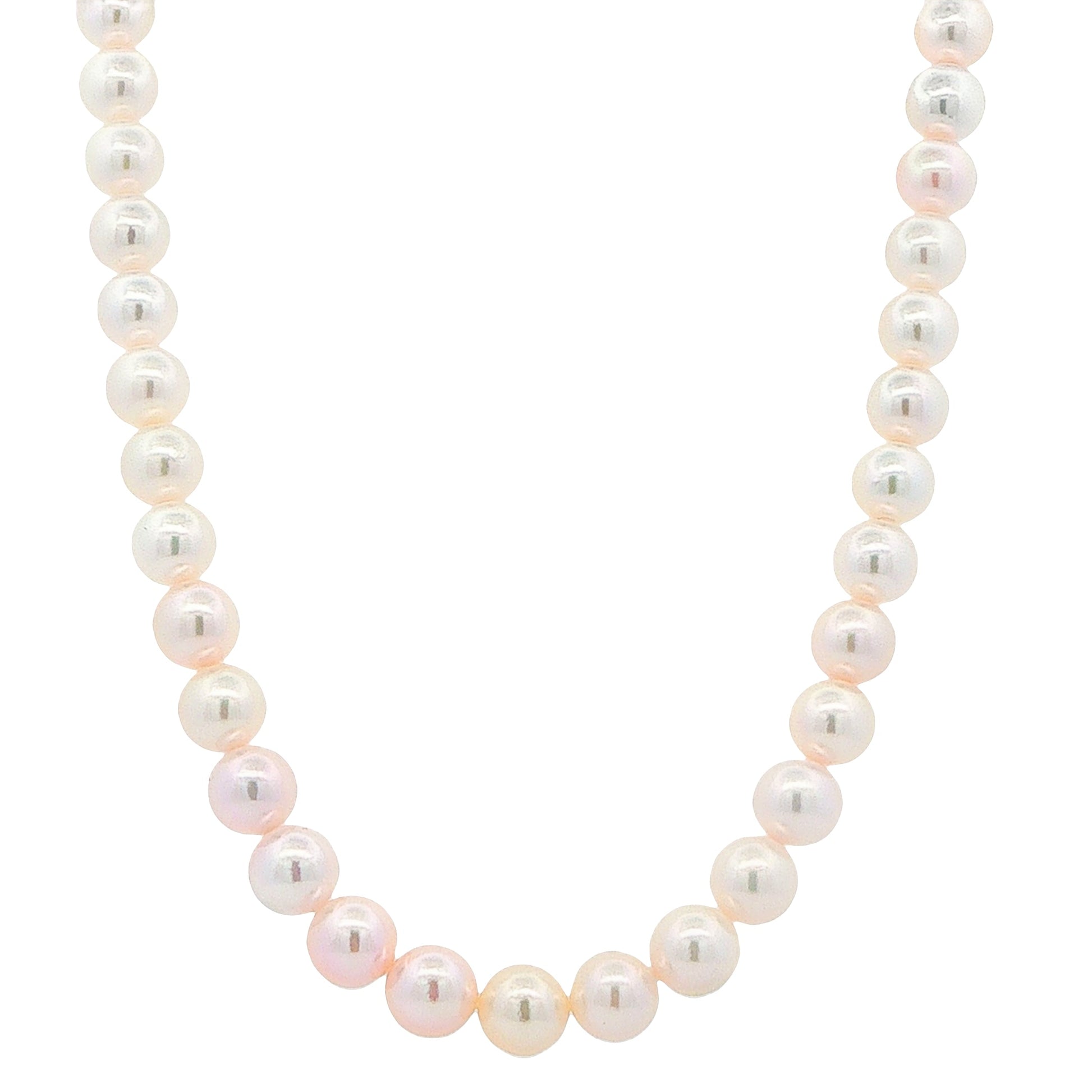 White Gold Akoya String of Pearls : 8-8.5mm Gardiner Brothers