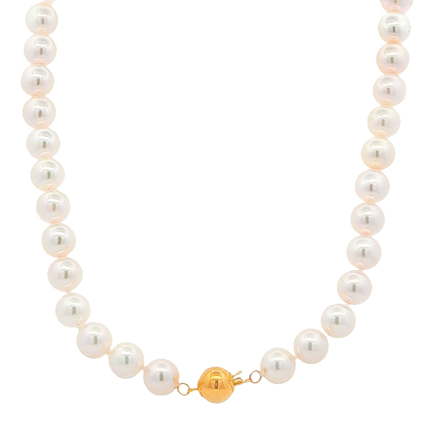 Yellow Gold Akoya String of Pearls : 8-8.5mm