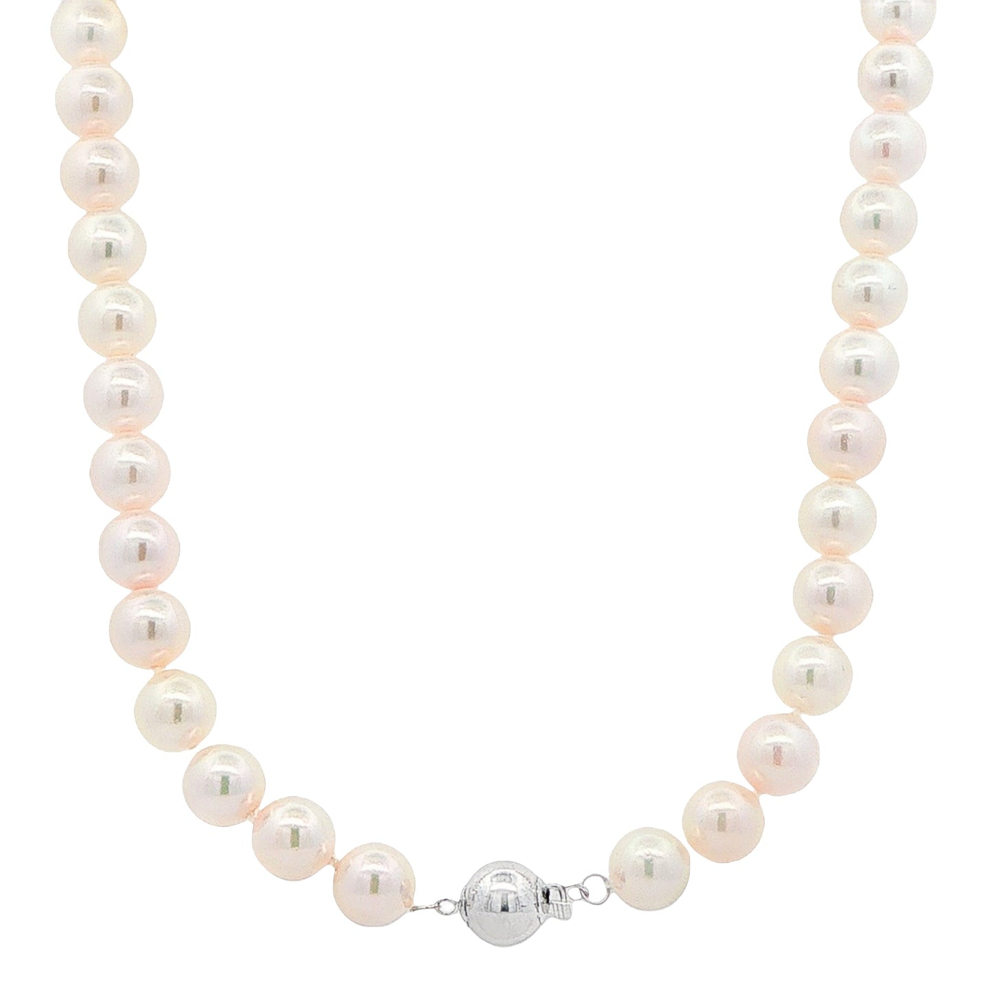 White Gold Akoya String of Pearls : 8-8.5mm
