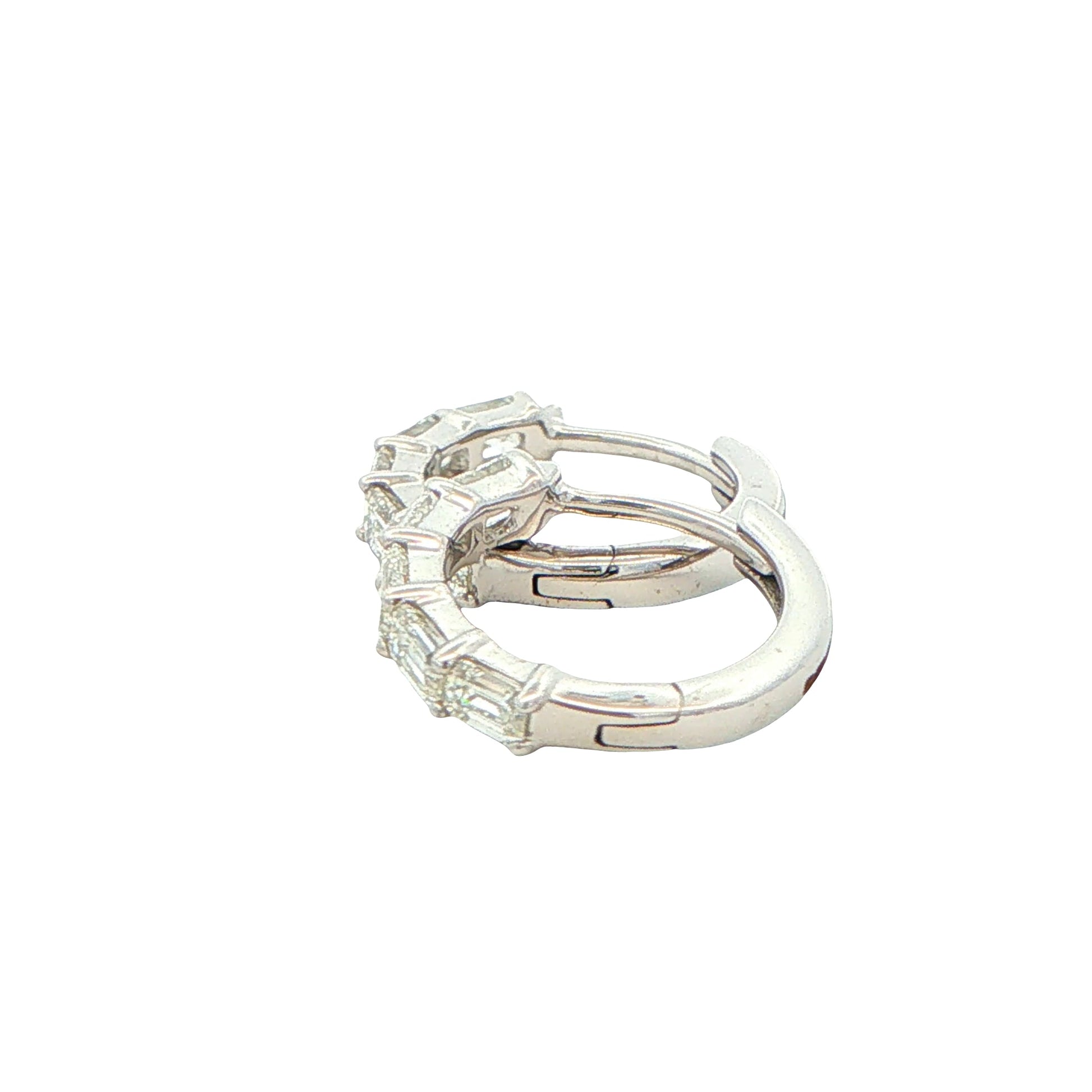 Emerald Cut Diamond Hoop Earrings - 0.93cts Gardiner Brothers