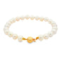 Yellow Gold Akoya String of Pearl Bracelet : 6-6.5mm