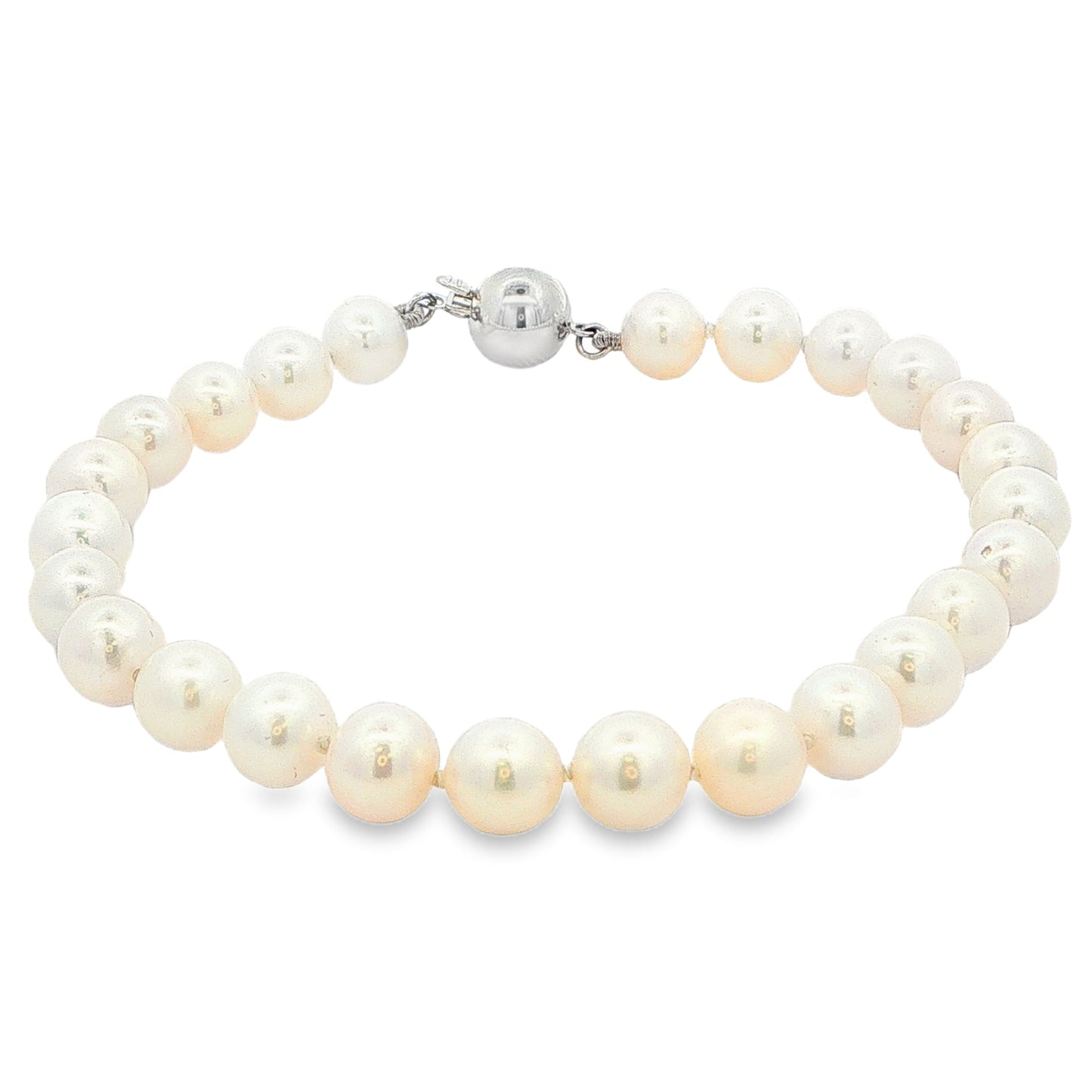 White Gold Akoya String of Pearl Bracelet : 6-6.5mm Gardiner Brothers
