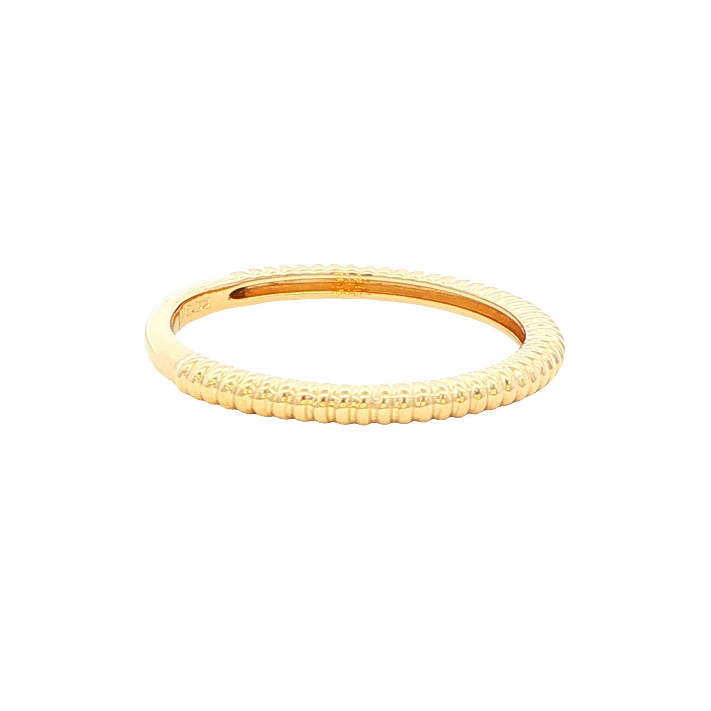 Yellow Gold 1.5mm Ridged Texture Dress Ring Gardiner Brothers