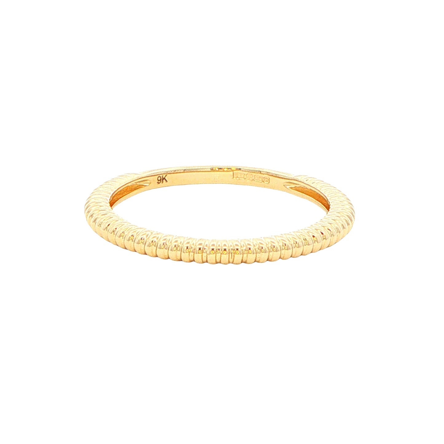 Yellow Gold 1.5mm Ridged Texture Dress Ring Gardiner Brothers
