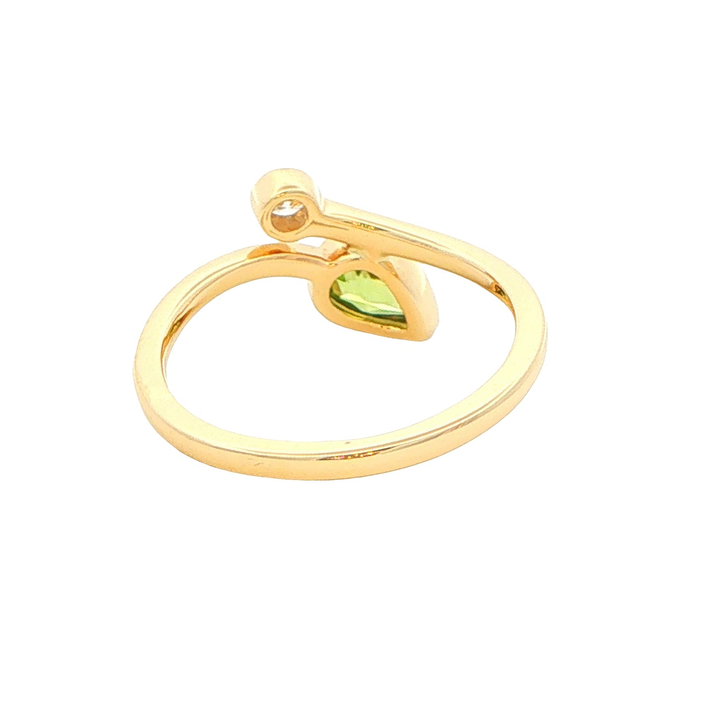 Yellow Gold Peridot and Diamond 2 Stone Ring Gardiner Brothers