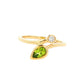 Yellow Gold Peridot and Diamond 2 Stone Ring Gardiner Brothers