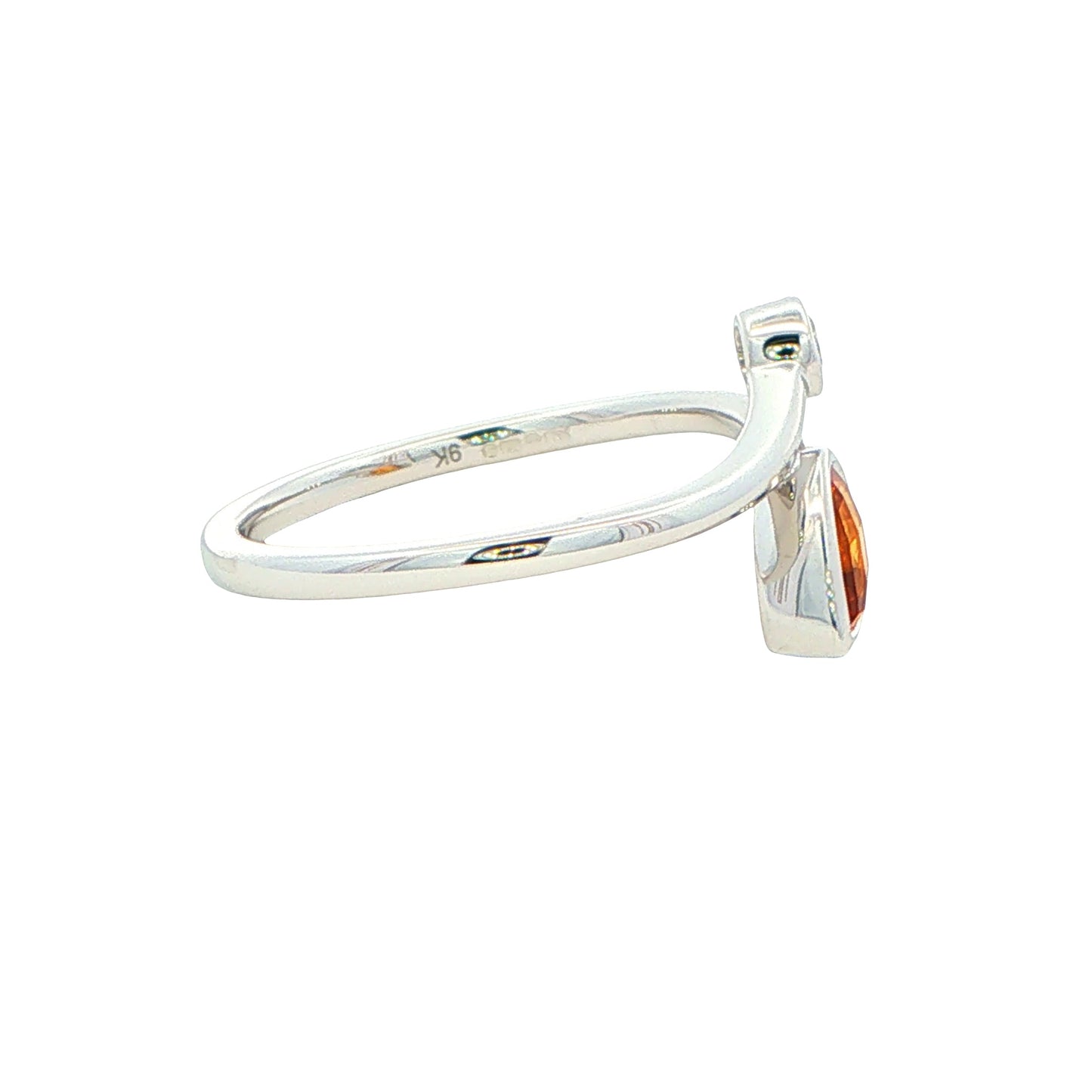 White Gold Citrine and Diamond 2 Stone Ring Gardiner Brothers