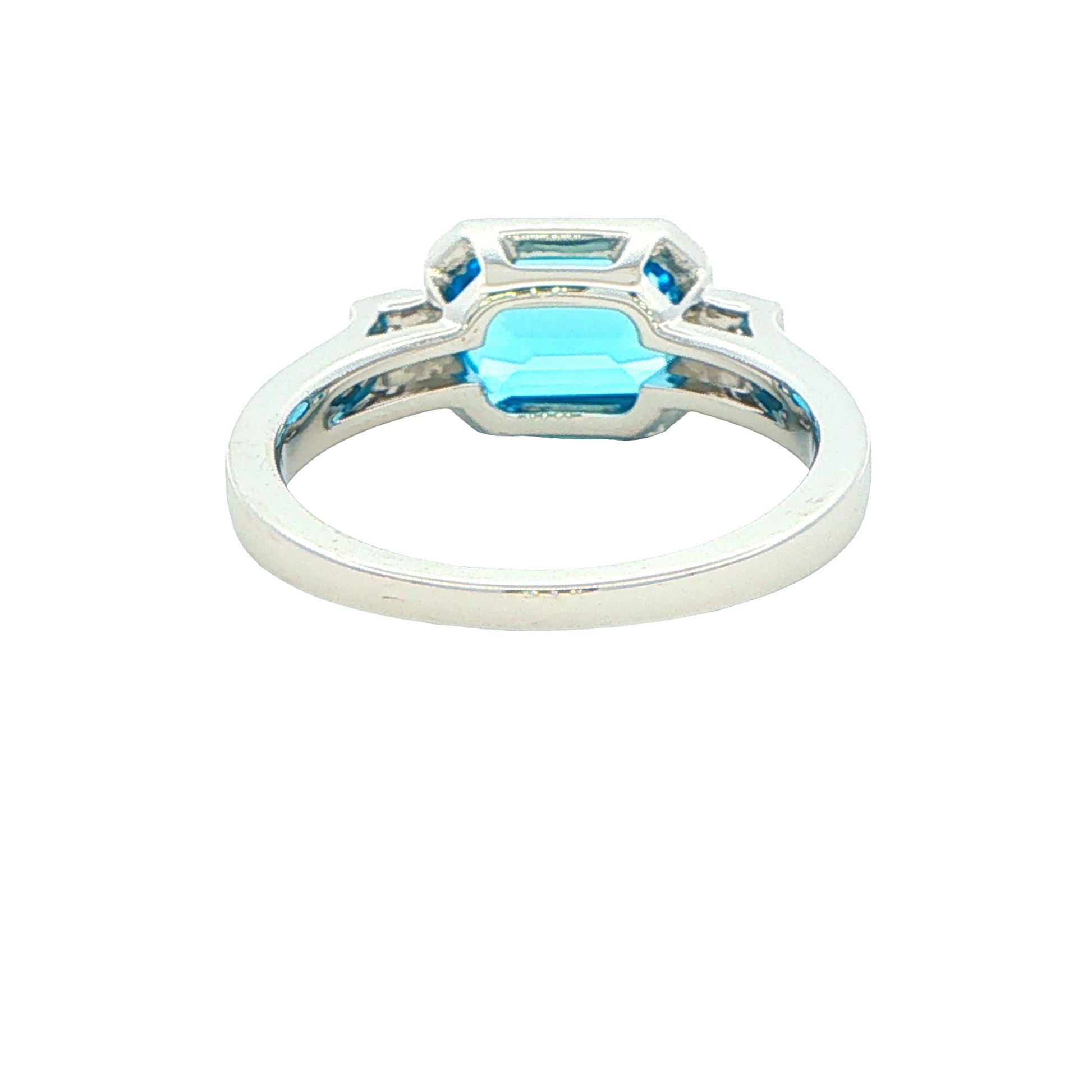 White Gold Topaz and Baguette Diamond Dress Ring Gardiner Brothers
