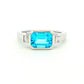 White Gold Topaz and Baguette Diamond Dress Ring Gardiner Brothers