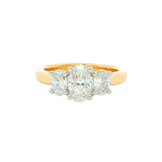 Lab Grown Oval Diamond 3 Stone Ring - 1.05cts Gardiner Brothers