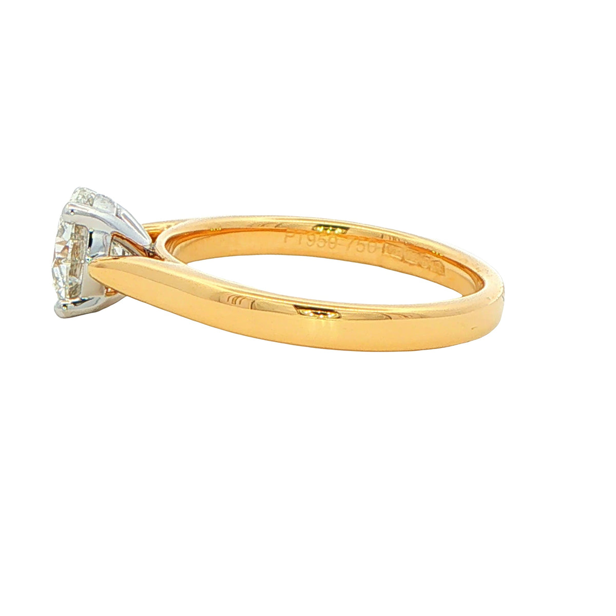 Yellow Gold Round Brilliant Cut Diamond Solitaire Ring - 1.21cts Gardiner Brothers