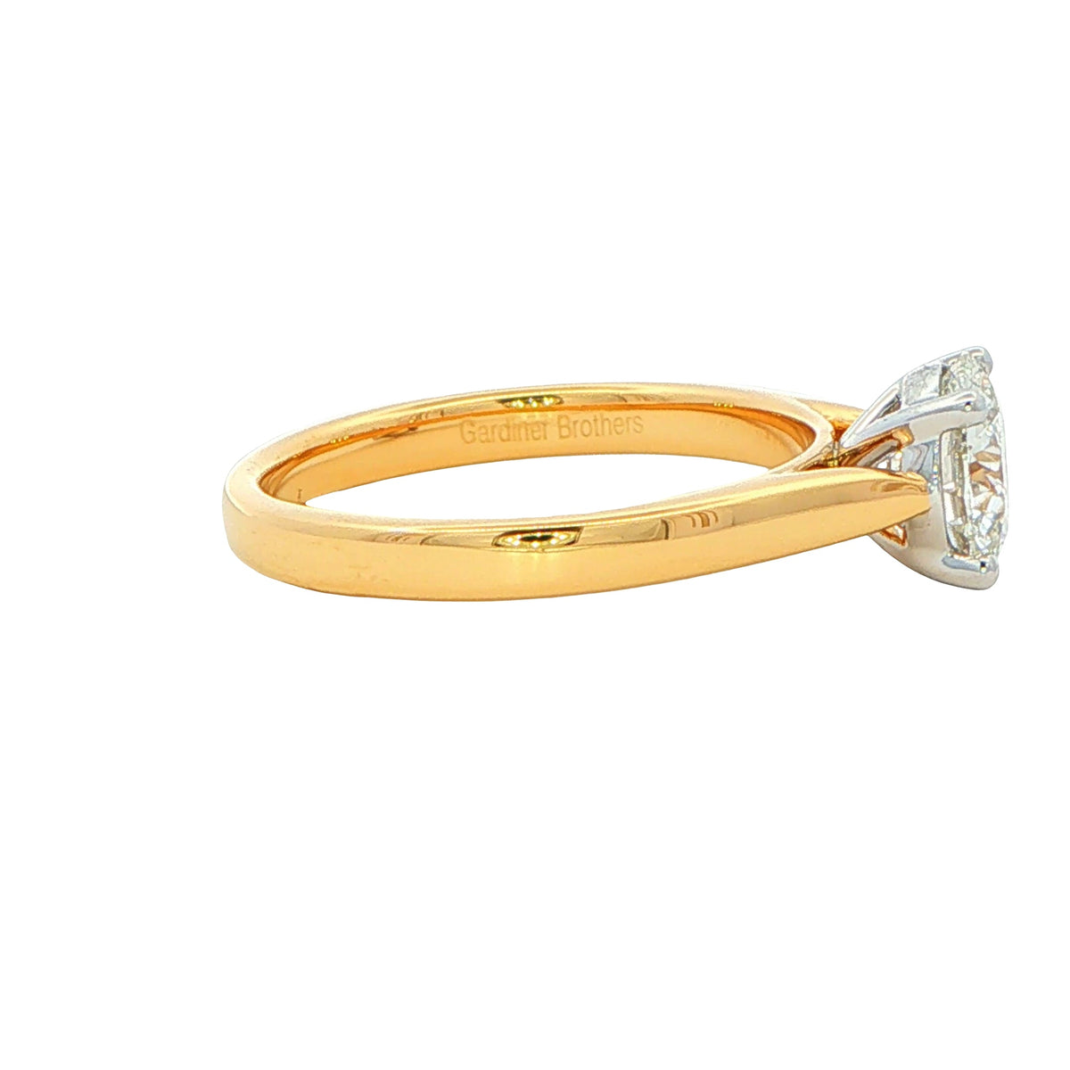 Yellow Gold Round Brilliant Cut Diamond Solitaire Ring - 1.21cts Gardiner Brothers