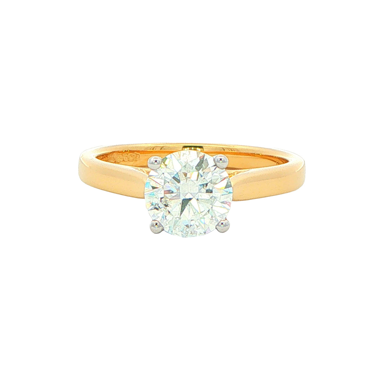 Yellow Gold Round Brilliant Cut Diamond Solitaire Ring - 1.21cts Gardiner Brothers