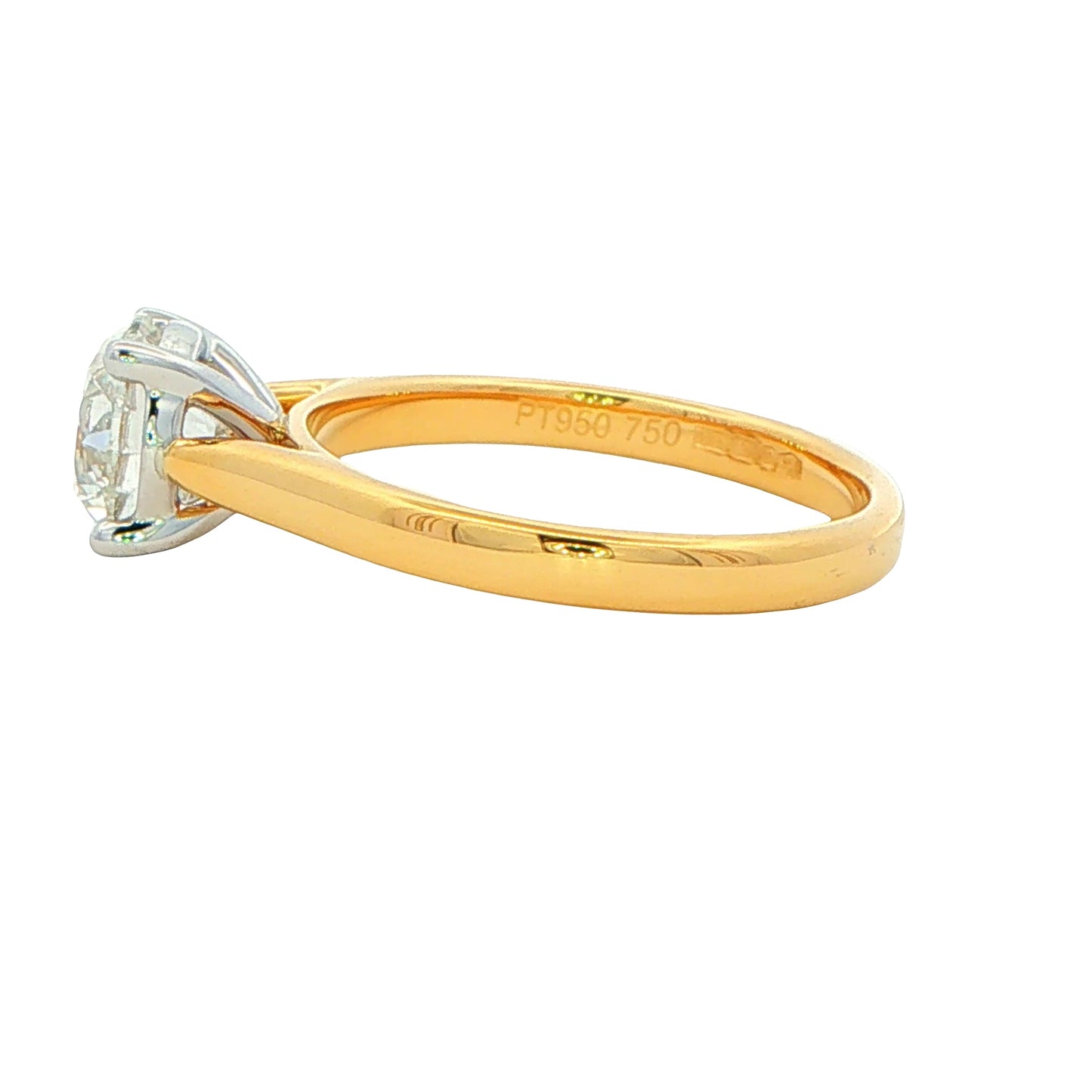 Yellow Gold Round Brilliant Cut Diamond Solitaire Ring - 1.50cts Gardiner Brothers