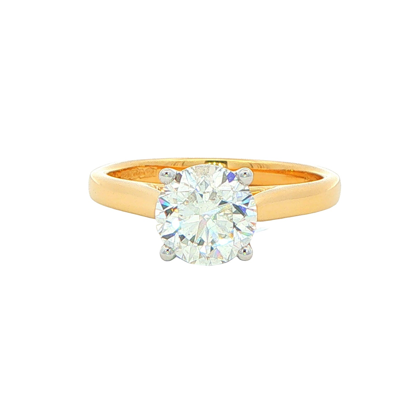 Yellow Gold Round Brilliant Cut Diamond Solitaire Ring - 1.50cts Gardiner Brothers