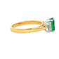 Oval Shaped Emerald and Oval Diamond 3 stone ring Gardiner Brothers