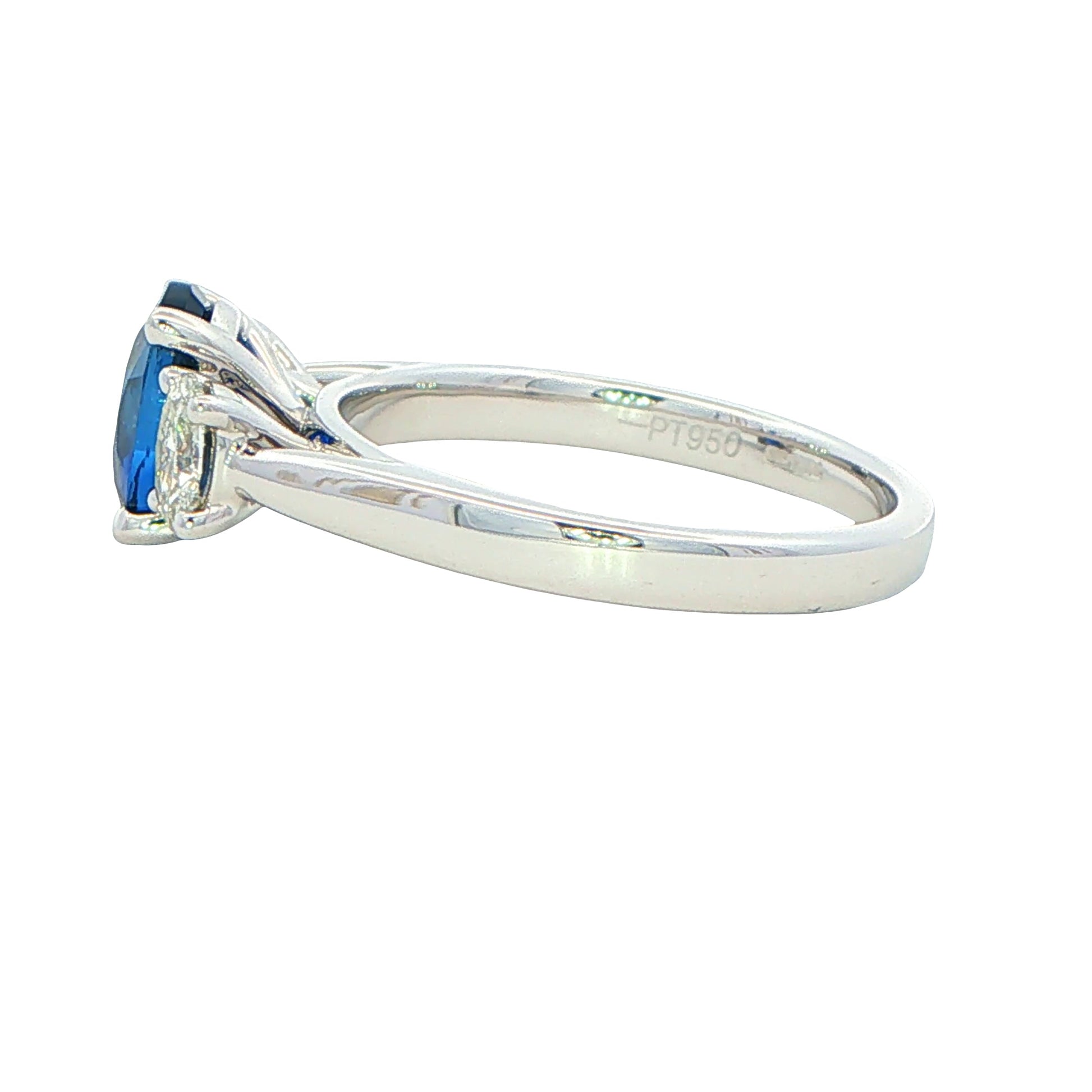 Sapphire and Diamond Oval Shaped 3 Stone Gardiner Brothers