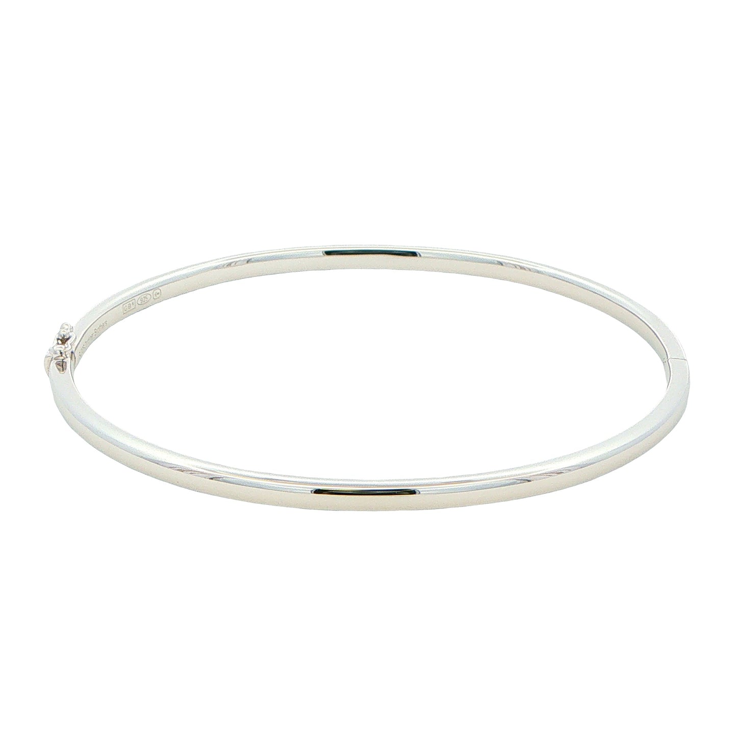 Silver 3mm Solid Bangle with a Court profile