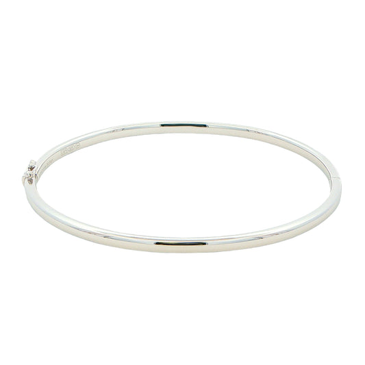 Silver 3mm Solid Bangle with a Court profile