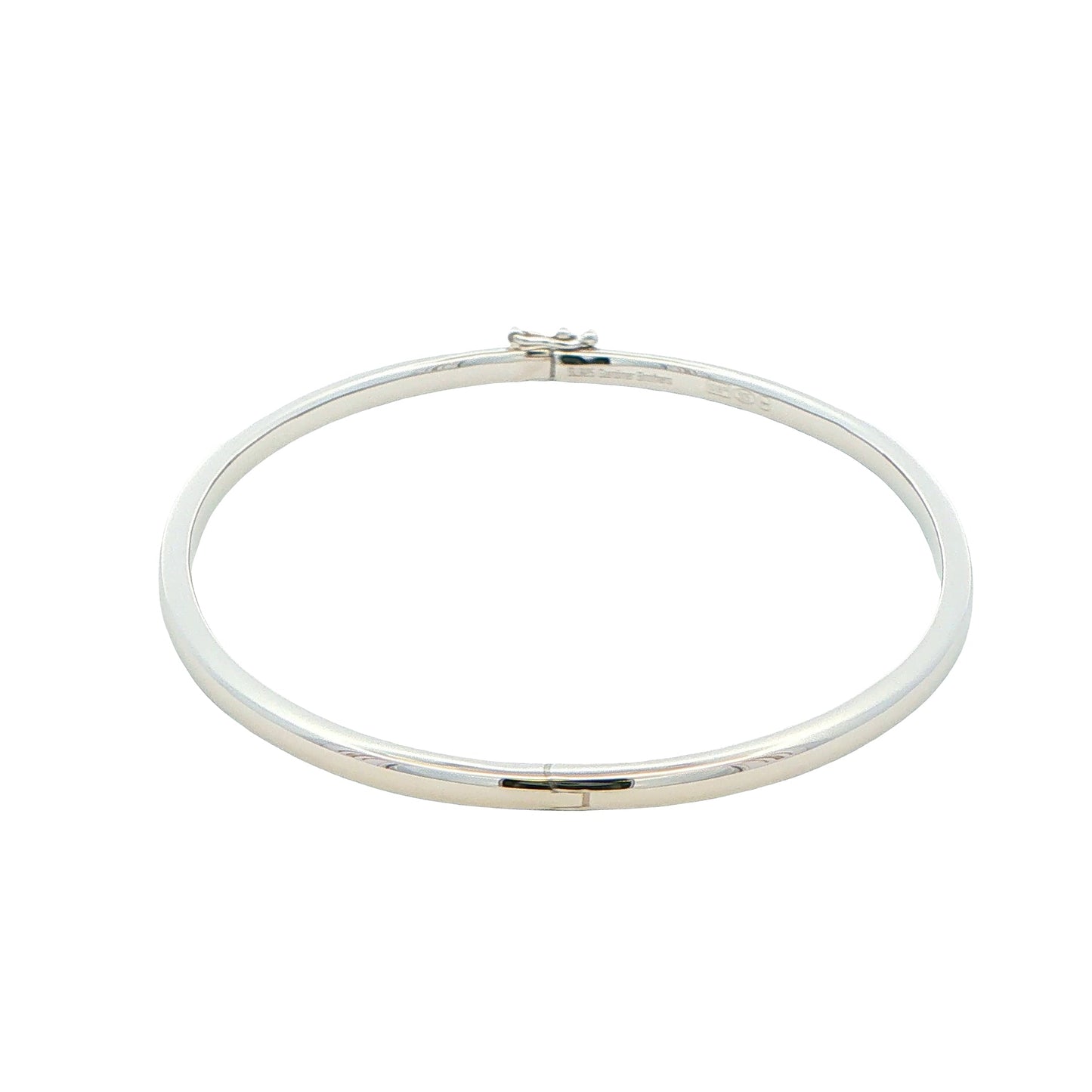 Silver 3mm Solid Bangle with a Court profile Gardiner Brothers